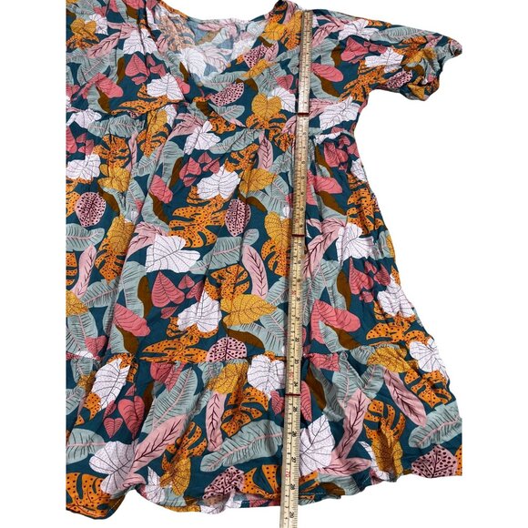 Vibrant Floral Print V-Neck Dress By Cupshe Size M - Picture 8 of 11